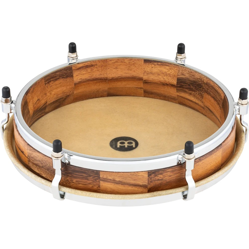 Meinl PL12CW chrome hardware punter for plena bongos and congas, with a sturdy design and ergonomic grip.