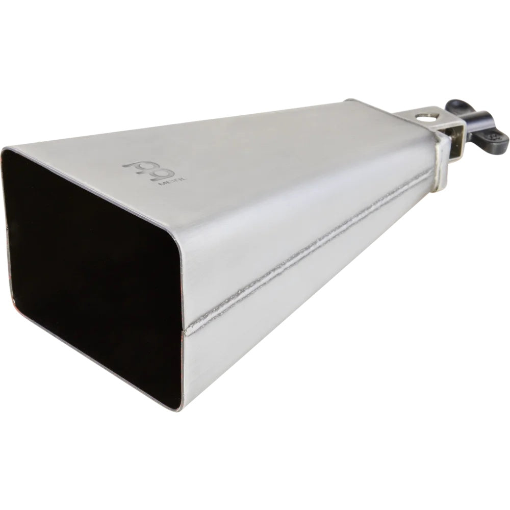 Meinl SMBC mountable salsa cowbell with C-tuning, hand percussion accessory, mounted on a stand with a wooden handle and metal body.