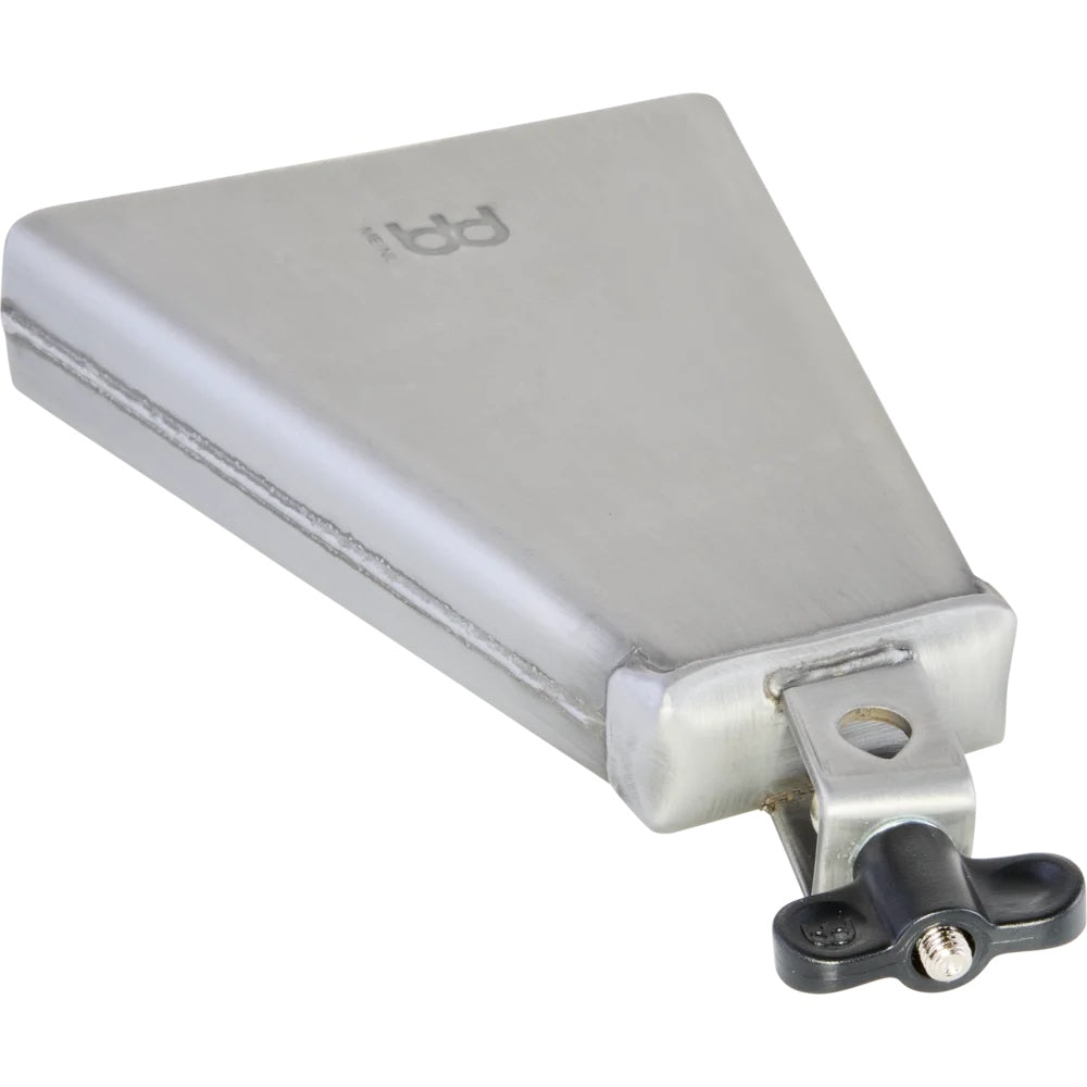 Meinl SMBG Mountable Salsa G-Tuning Cowbell mounted on a stand, featuring a durable metal surface for hand percussion.