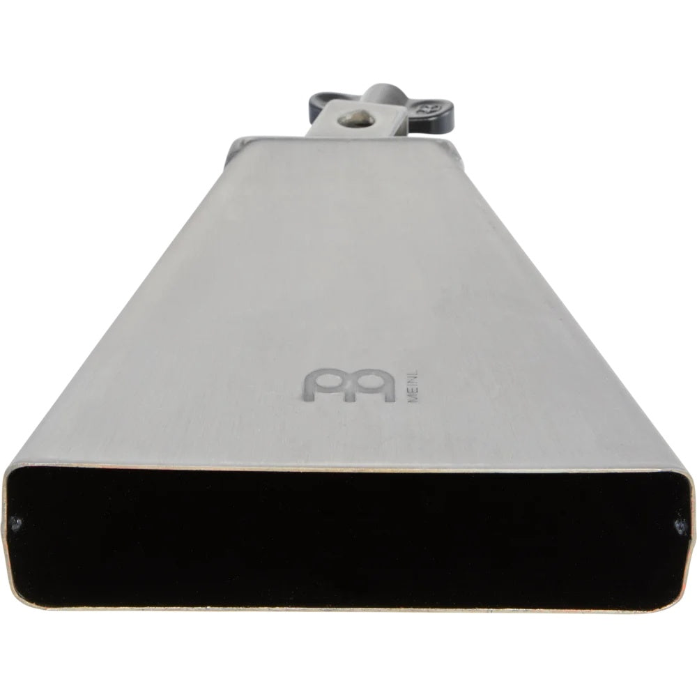 Meinl SMBG mountable salsa G-tuning cowbell, hand percussion accessory with a metal surface and mounting hardware, used for lively rhythms.