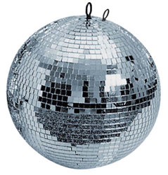 DL 8-inch (20 cm) mirror ball for stage lighting, reflecting light with a shiny, spherical surface for dynamic effects.
