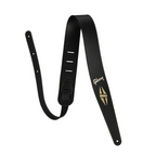 Black Gibson The Split Diamond guitar strap with textured leather and adjustable length for comfortable playing.