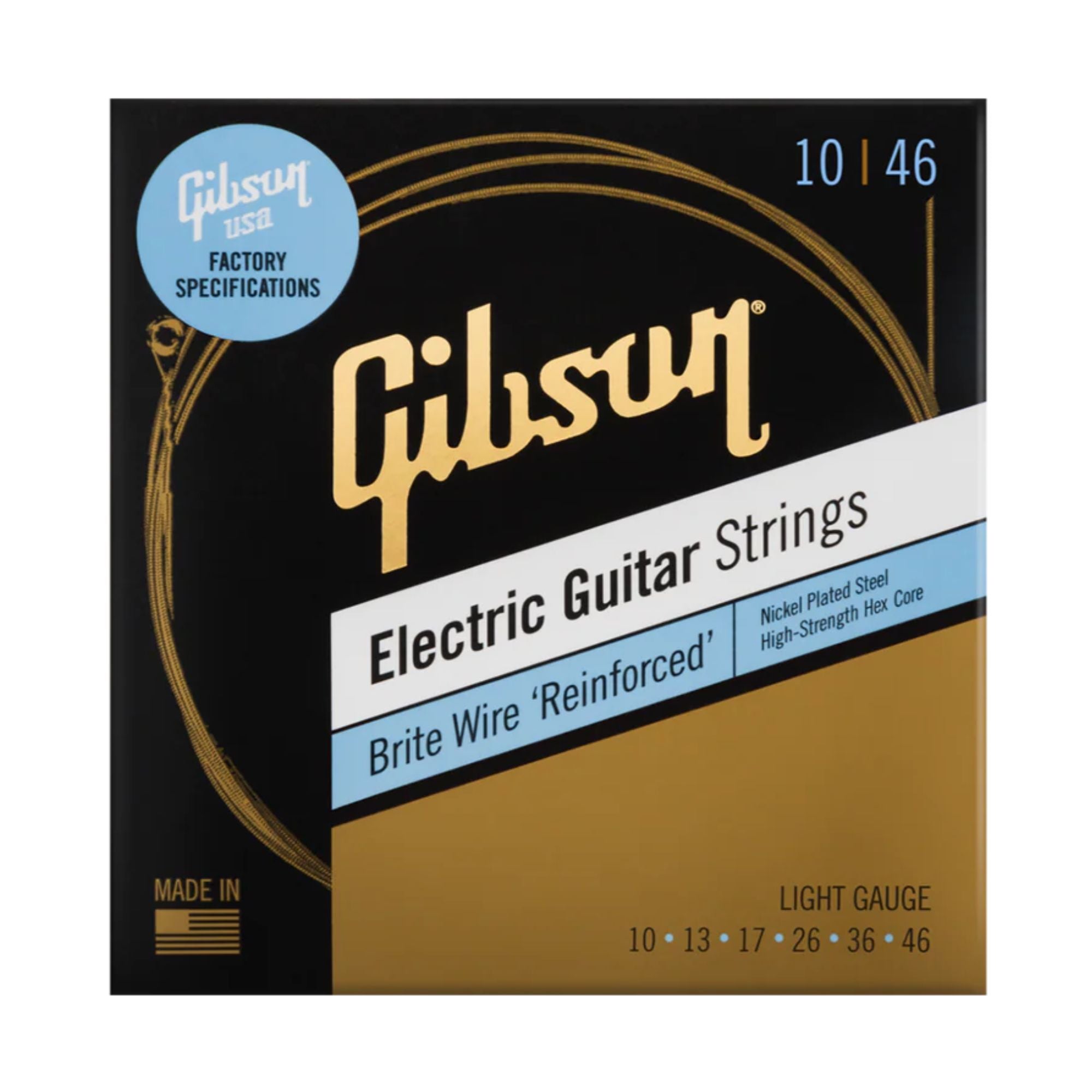 Gibson Brite Wire 'Reinforced' Electric Guitar Strings Light 10 - 46