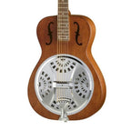 Epiphone Hound Dog Round Neck Resonator Guitar in vintage brown, a folk and bluegrass instrument with a distinctive round body.