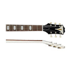 Epiphone Crestwood Custom electric guitar in Polaris White with double-cutaway body and chrome hardware.