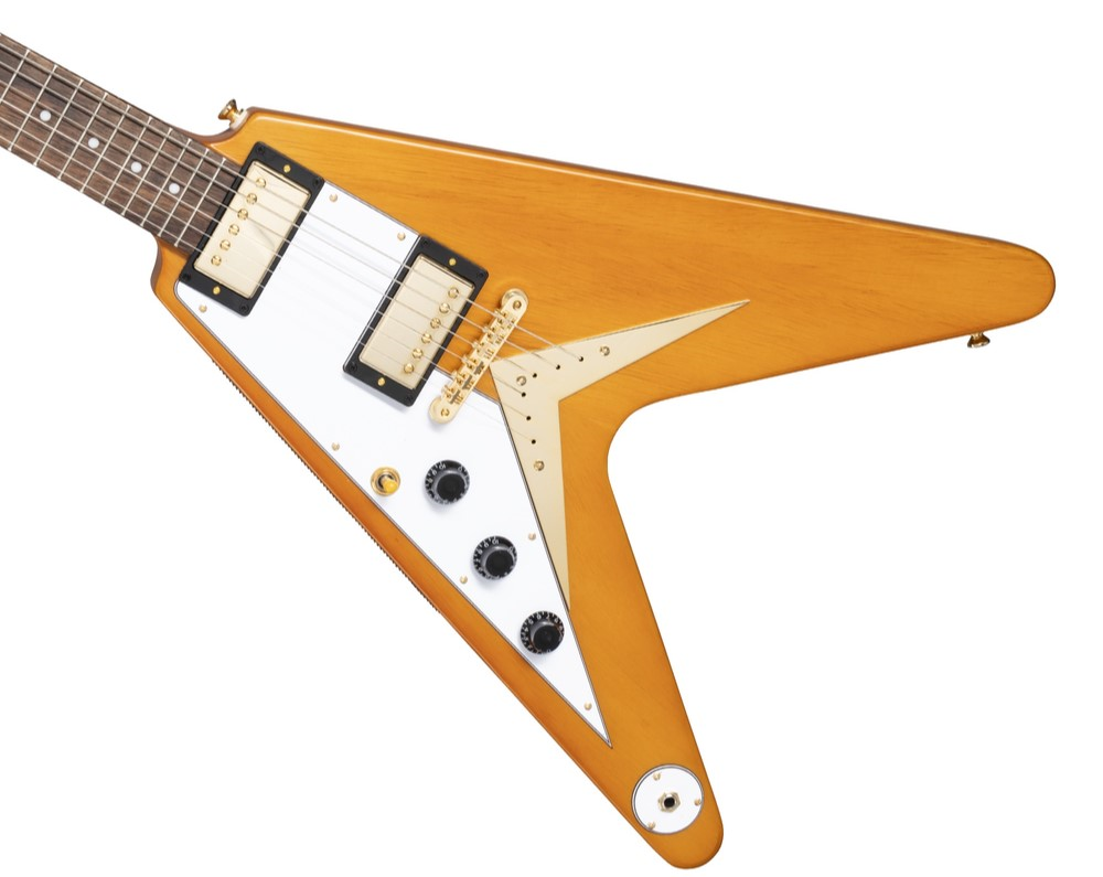 Epiphone 1958 Korina Flying V Electric Guitar - Left Handed in Aged Natural Finish