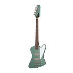 Epiphone Thunderbird 64 electric bass guitar in Inverness Green with four strings, chrome hardware, and vintage-style body.