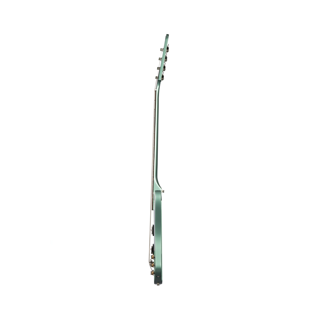 Epiphone Thunderbird 64 electric bass guitar in Inverness Green, showing the classic body shape and glossy finish.