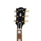 Epiphone Inspired by Gibson 1957 SJ-200 electric guitar in antique natural finish, shown in a hard case with visible wood grain.