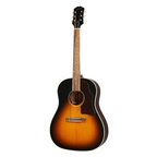 Epiphone J45 Standard vintage sunburst acoustic guitar, left-handed model with dreadnought body and classic tonewood finish.