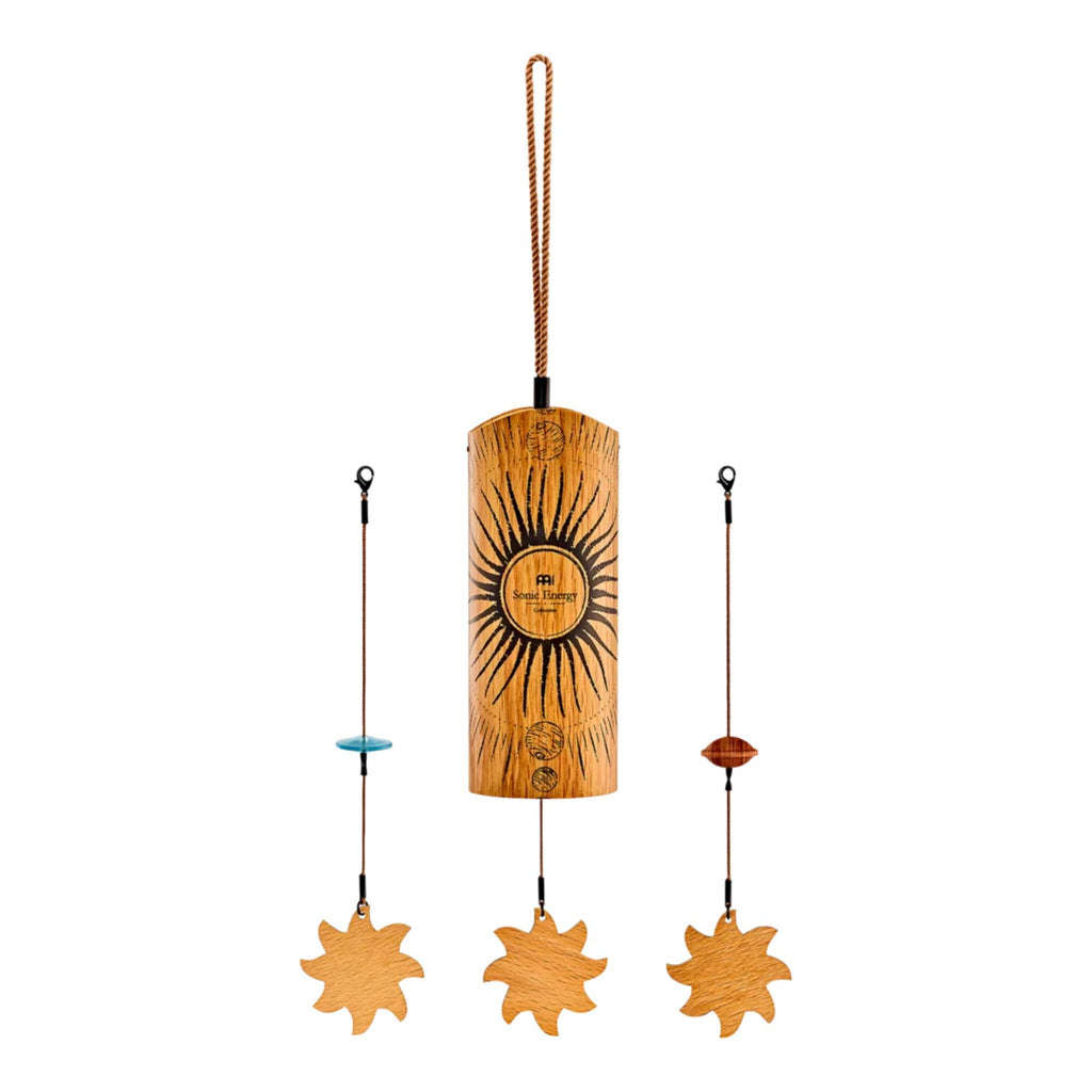 Meinl CBCSOL Sol Cosmic Bamboo Chime, hand percussion accessory with metal tubes and wooden frame, in natural finish.