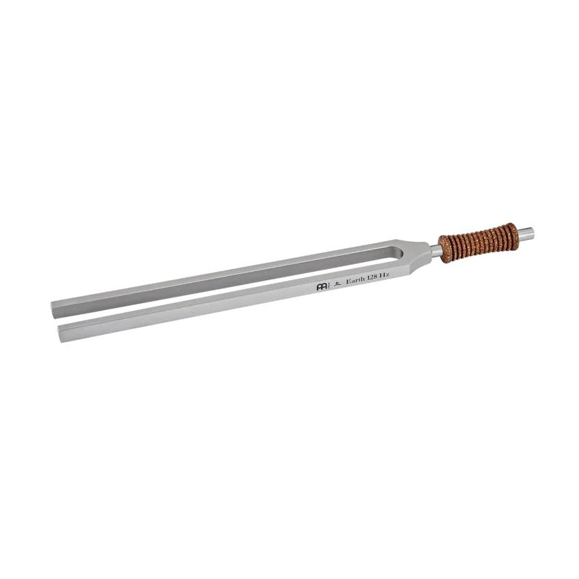 Meinl TCM Earth Therapy tuning fork 128Hz, 24.6cm in length, used for hand percussion and sound therapy.