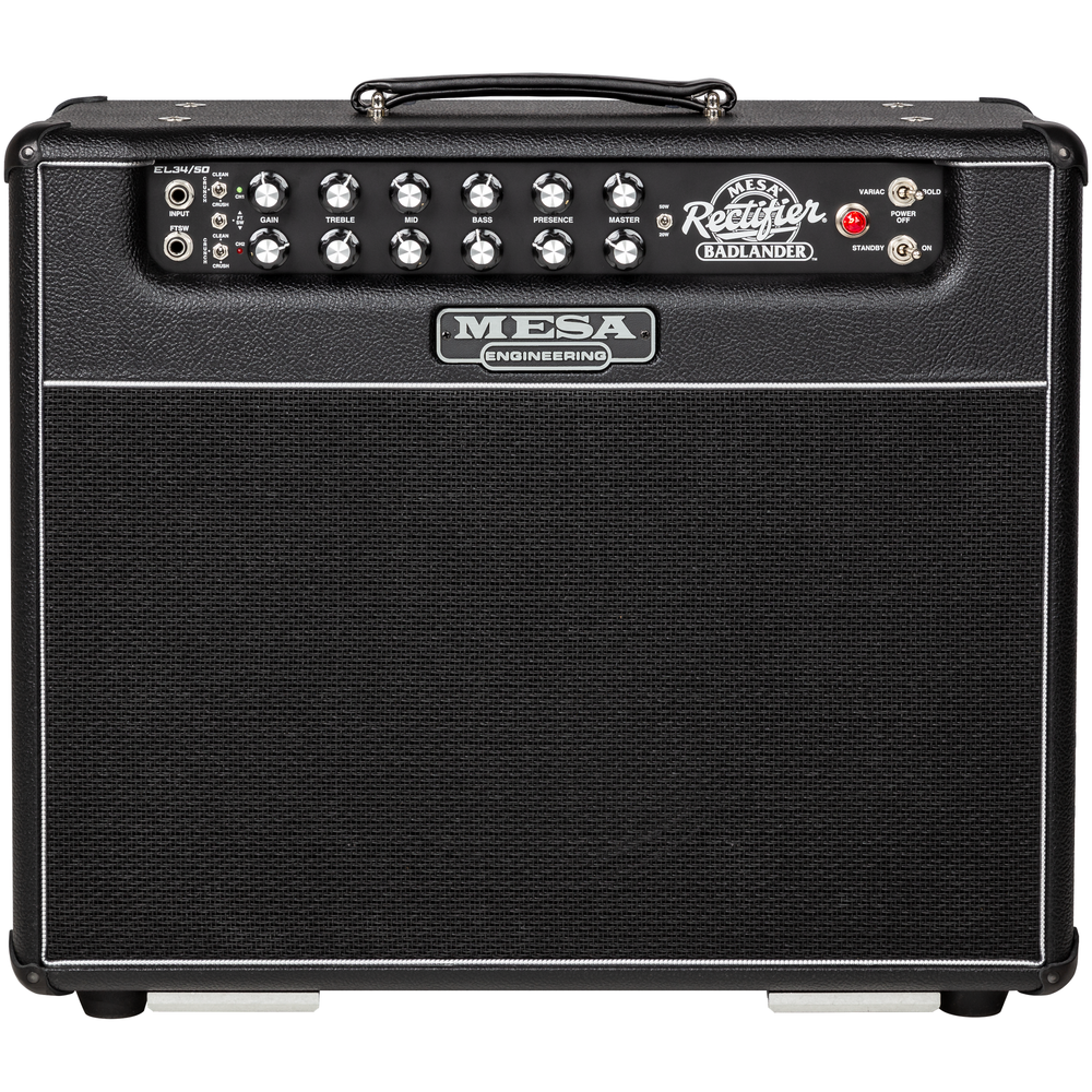 Mesa Boogie Badlander 50 1x12 guitar combo amplifier with control panel and speaker grille, designed for electric guitar tone.