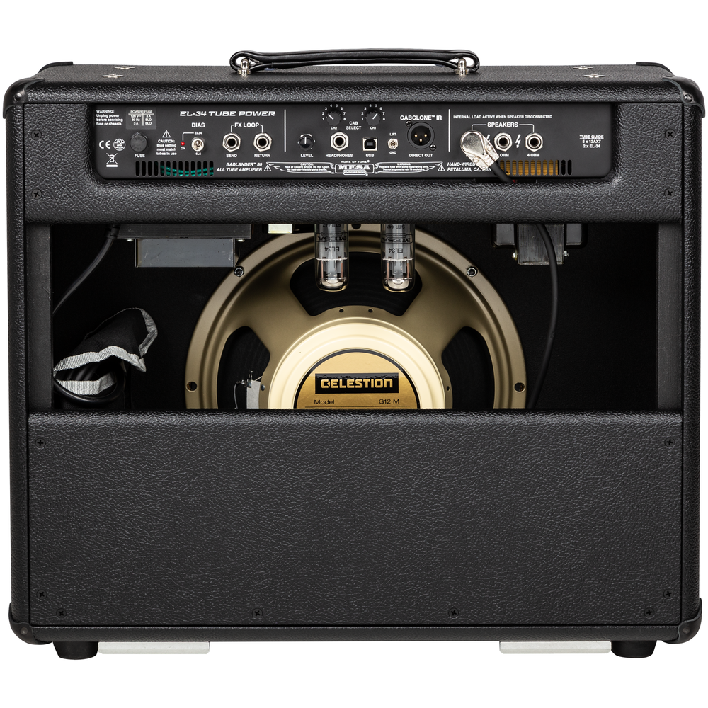 Mesa Boogie Badlander 50 1x12 guitar combo amplifier showing control panel and speaker grille.
