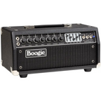 Mesa Boogie Mark IIC+ guitar amplifier head with control knobs and branding visible on a black metal chassis.