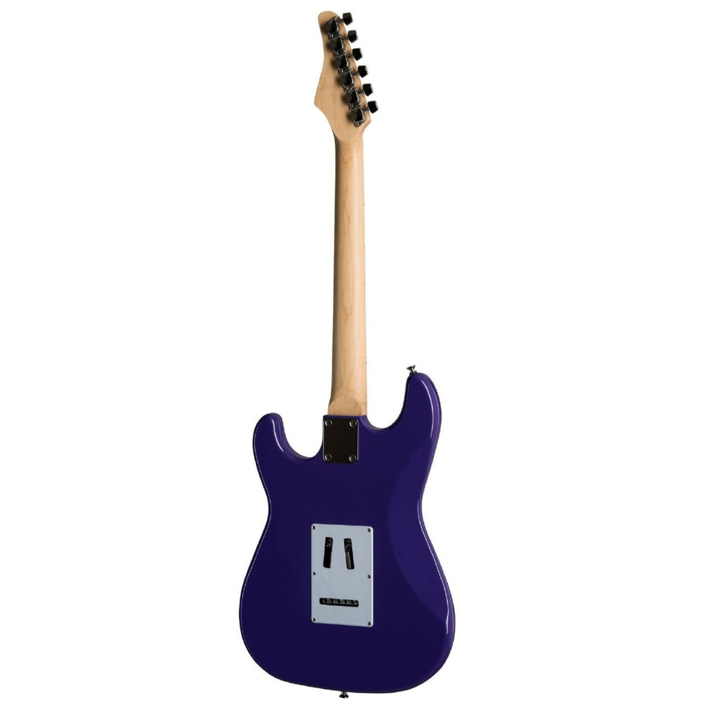 Kramer Focus VT211S electric guitar in purple with sleek body and chrome hardware, showcasing its modern design and vibrant color.