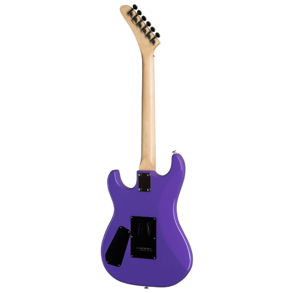 Kramer Baretta Special electric guitar with purple finish and maple fretboard, showcasing its sleek body and hardware.