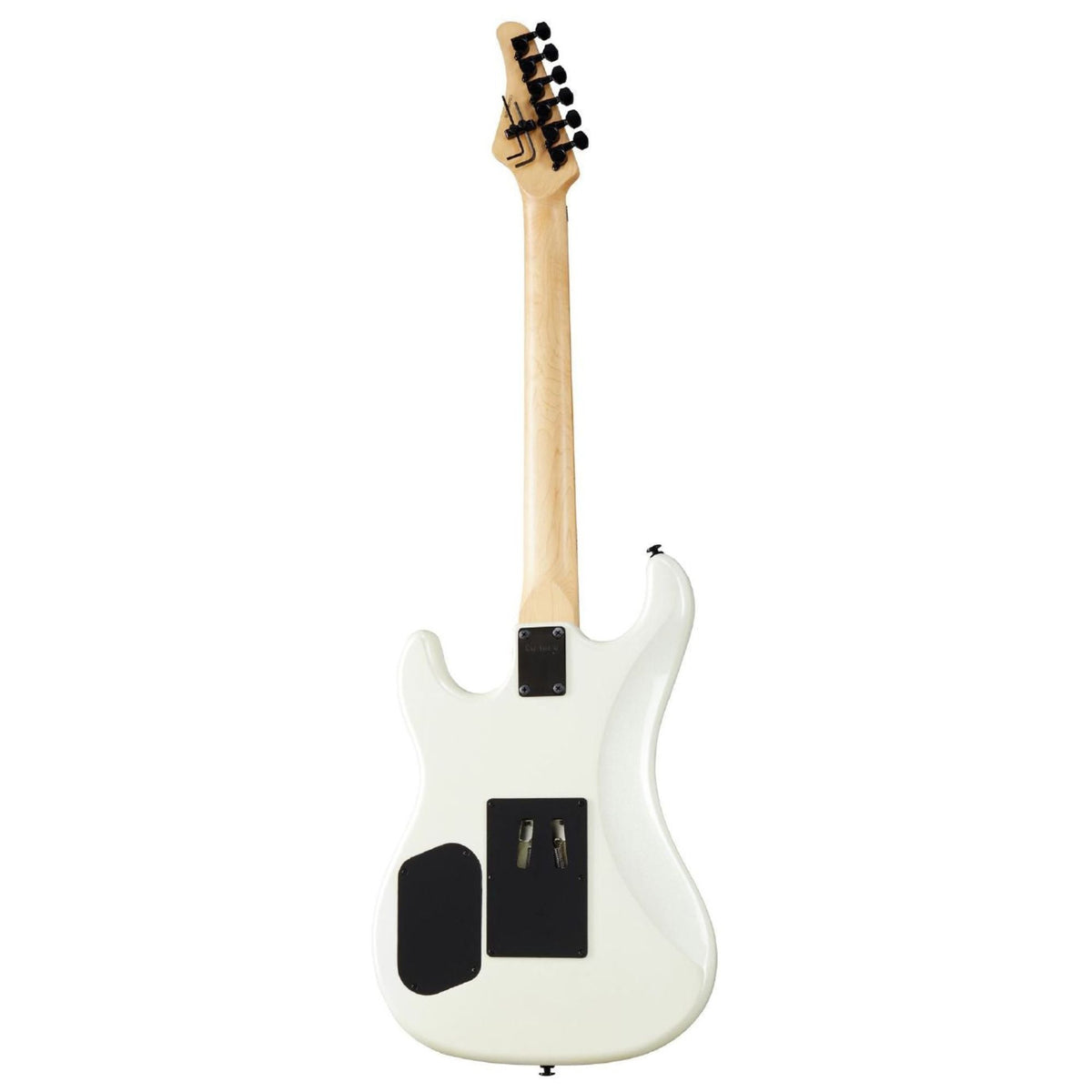 Kramer Pacer electric guitar in vintage pearl white with black hardware and a maple neck, showcasing its sleek design and classic style.