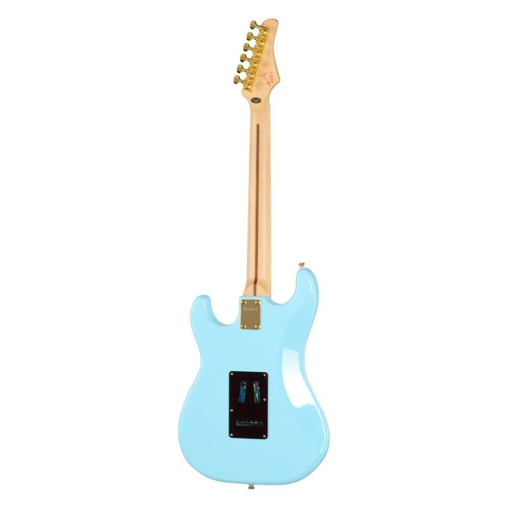 Kramer Malina Moye Pacer Deluxe electric guitar in Splash Blue with a sleek body and modern hardware, perfect for rock music enthusiasts.