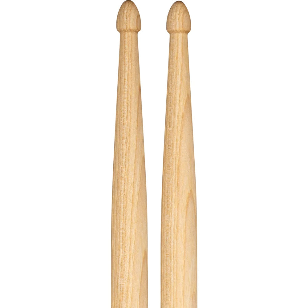 Pair of Meinl Hickory 2B drum sticks with natural wood finish, designed for versatile drumming and percussion playing.