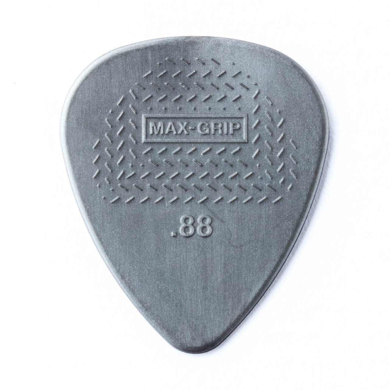 Jim Dunlop Nylon Grey Max .88mm guitar pick, lightweight and durable for precise strumming and picking, shown in the image.