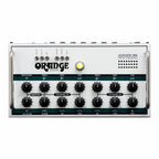Orange Acoustic Preamp effects pedal, compact orange guitar effects pedal with controls for sound enhancement and tone shaping.