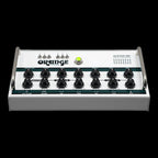 Orange Acoustic Preamp effects pedal, compact guitar preamp with orange finish, featuring control knobs and input/output jacks.