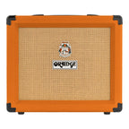 Orange Crush 20 guitar amplifier with orange casing, control knobs, and speaker grille, designed for electric guitar sound.