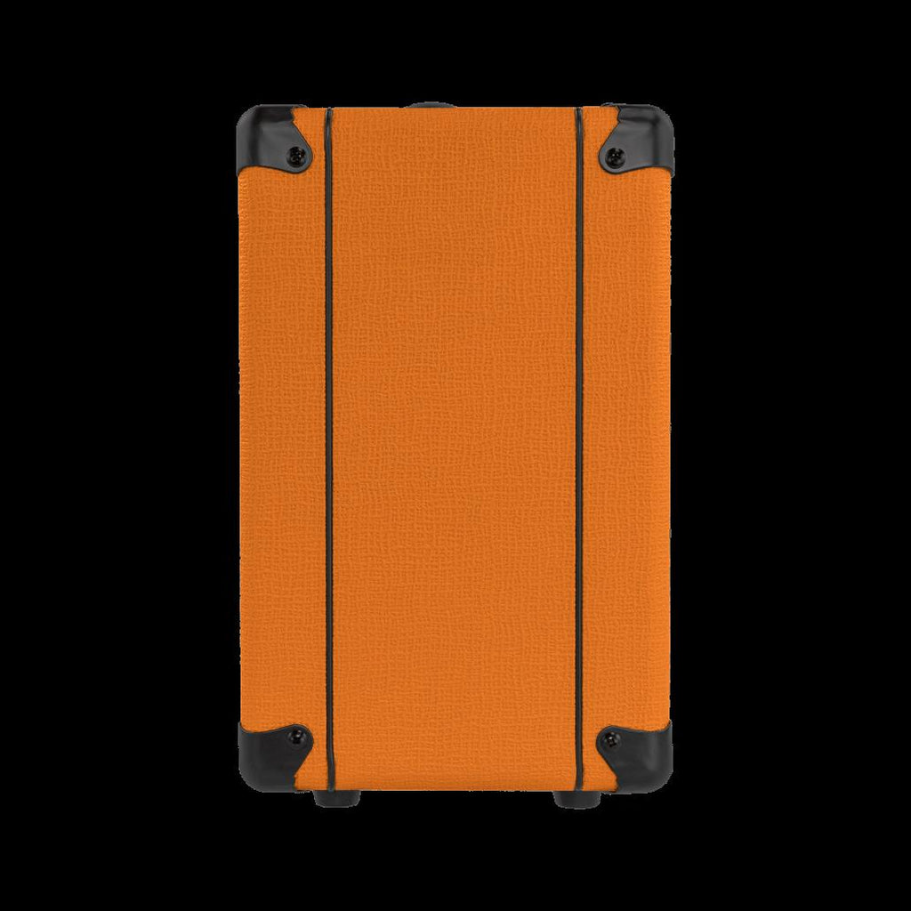 Orange Crush 20 guitar amplifier with orange casing, control knobs, and input jack, designed for electric guitars.