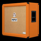 Orange Crush Pro CRPRO412 4x12 guitar amplifier cabinet with orange grille and black speaker cloth, featuring multiple input ports and handles.