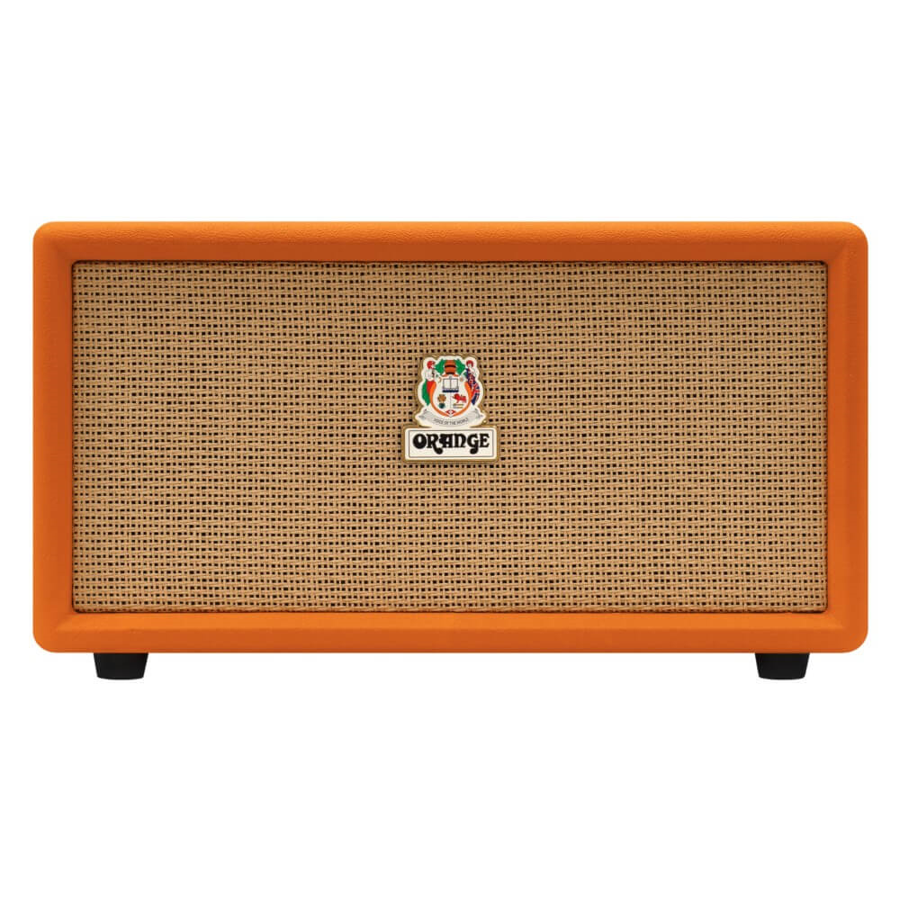 Orange Box-L large portable Bluetooth speaker by ORANGE, showing the vibrant orange powered speaker with control buttons and speaker grille.
