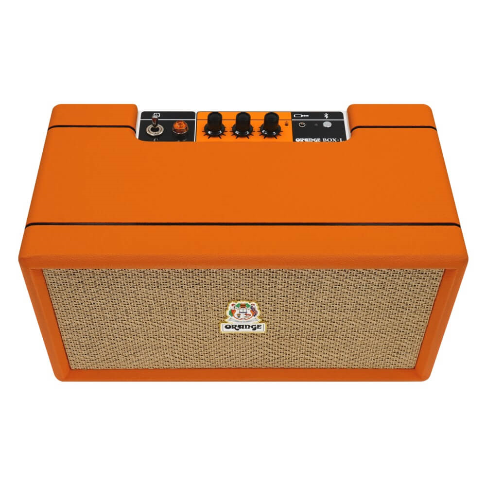 Large Orange Box-L Portable Bluetooth Speaker by ORANGE, powered speaker with vibrant orange design and built-in controls.
