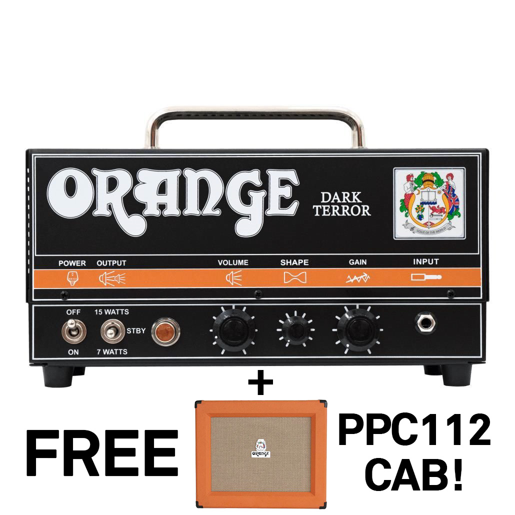 Orange Dark Terror 15W Tube Guitar Amplifier Head with Free PPC112 Cabinet