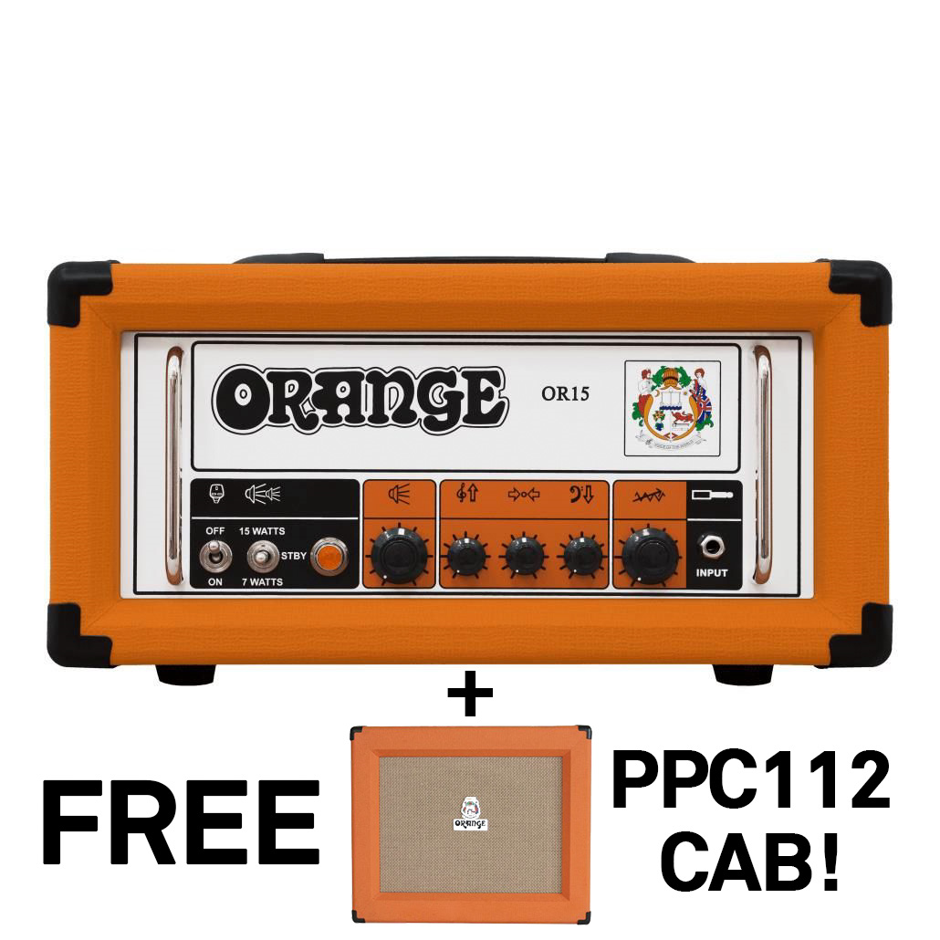 Orange OR15 15W Tube Guitar Amplifier Head with Free PPC112 Cabinet