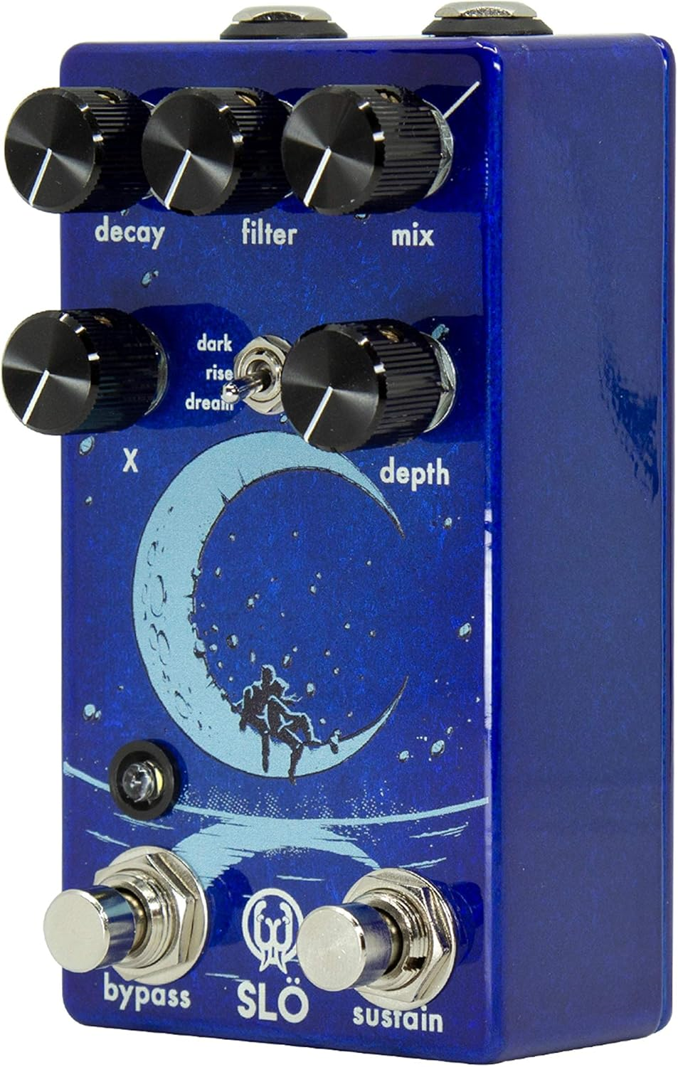 Walrus Audio Slo multi-texture reverb effects pedal with control knobs and input/output jacks, designed for guitar and audio effects.