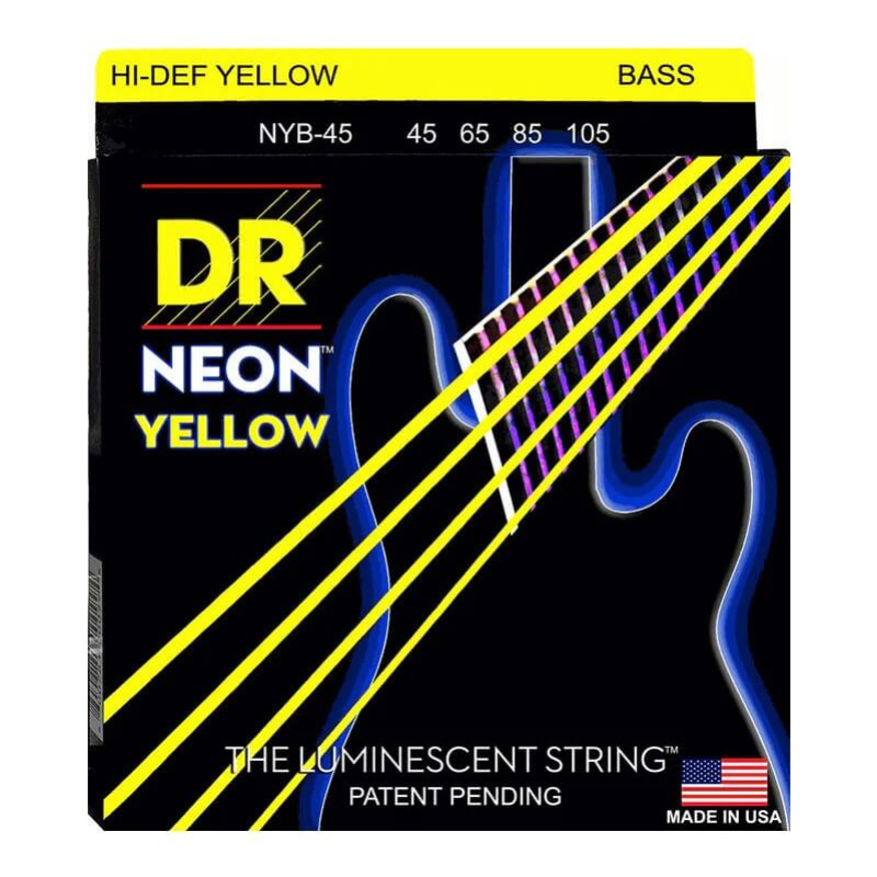 DR NEON NYB-45 Medium Coated Bass String Set (45 - 105) - Yellow