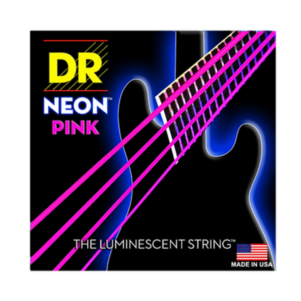 DR NPB-45 Hi-Def Neon Pink Colored Medium 45-105 Bass Strings Set