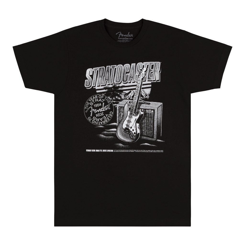 Fender Stratocaster 70th Anniversary T-Shirt - Black (L)