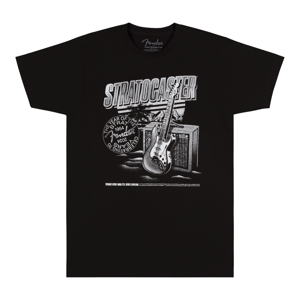 Fender Stratocaster 70th Anniversary T-Shirt - Black (L)