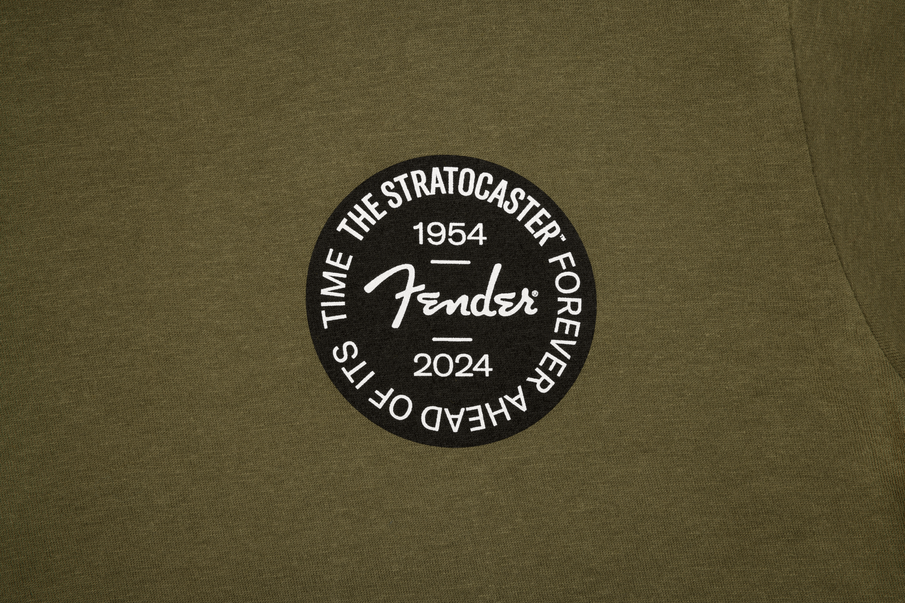 Fender Stratocaster 70th Anniversary Badge T-Shirt - Olive (M)