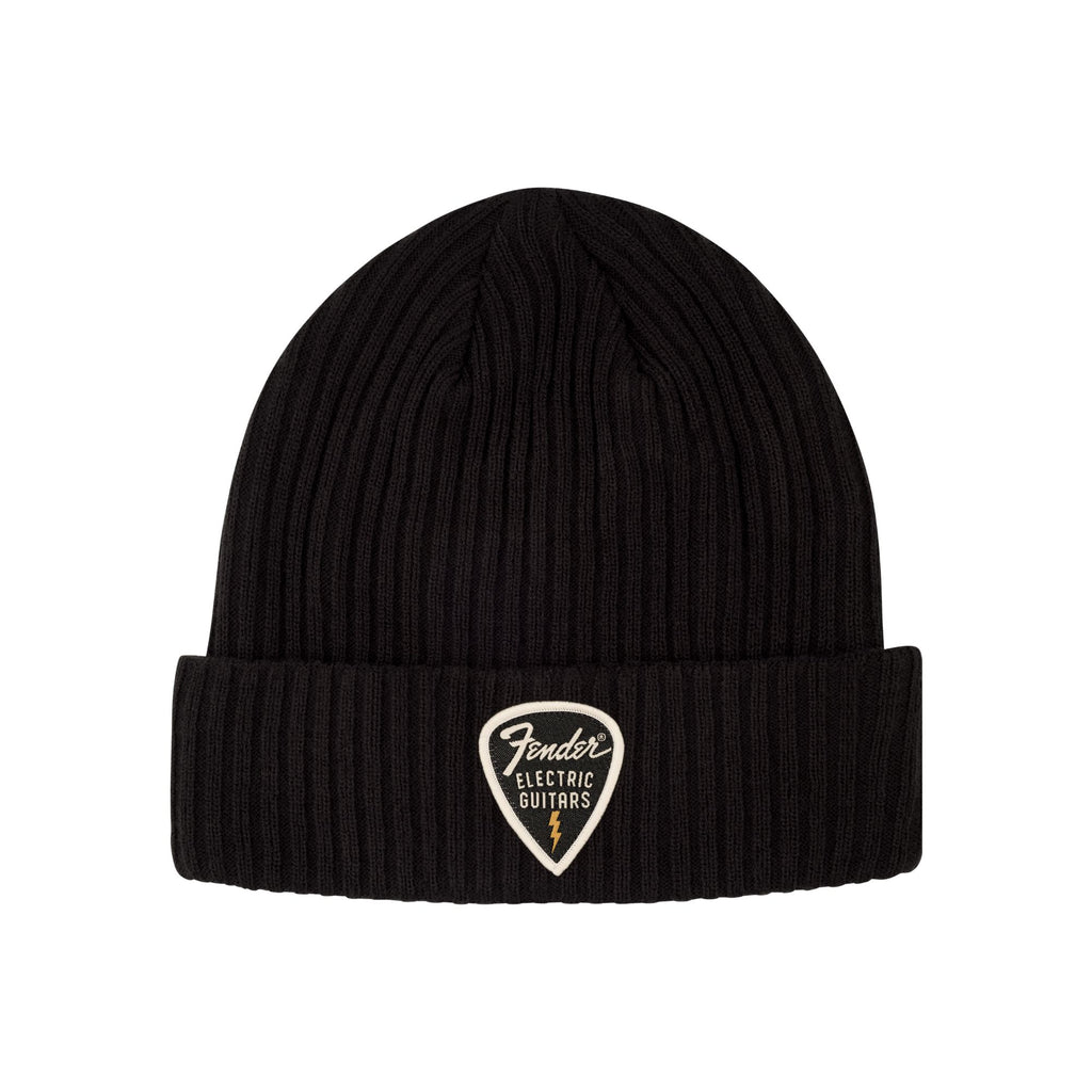 Fender Pick Patch Ribbed Beanie Black
