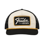 Fender 1946 Gold Braid Guitar GMI hat in cream and black, featuring gold braid detailing and a classic style.
