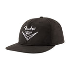 Fender Custom Shop Logo Hat in black, one size, casual baseball cap with embroidered Fender logo, suitable for guitar enthusiasts