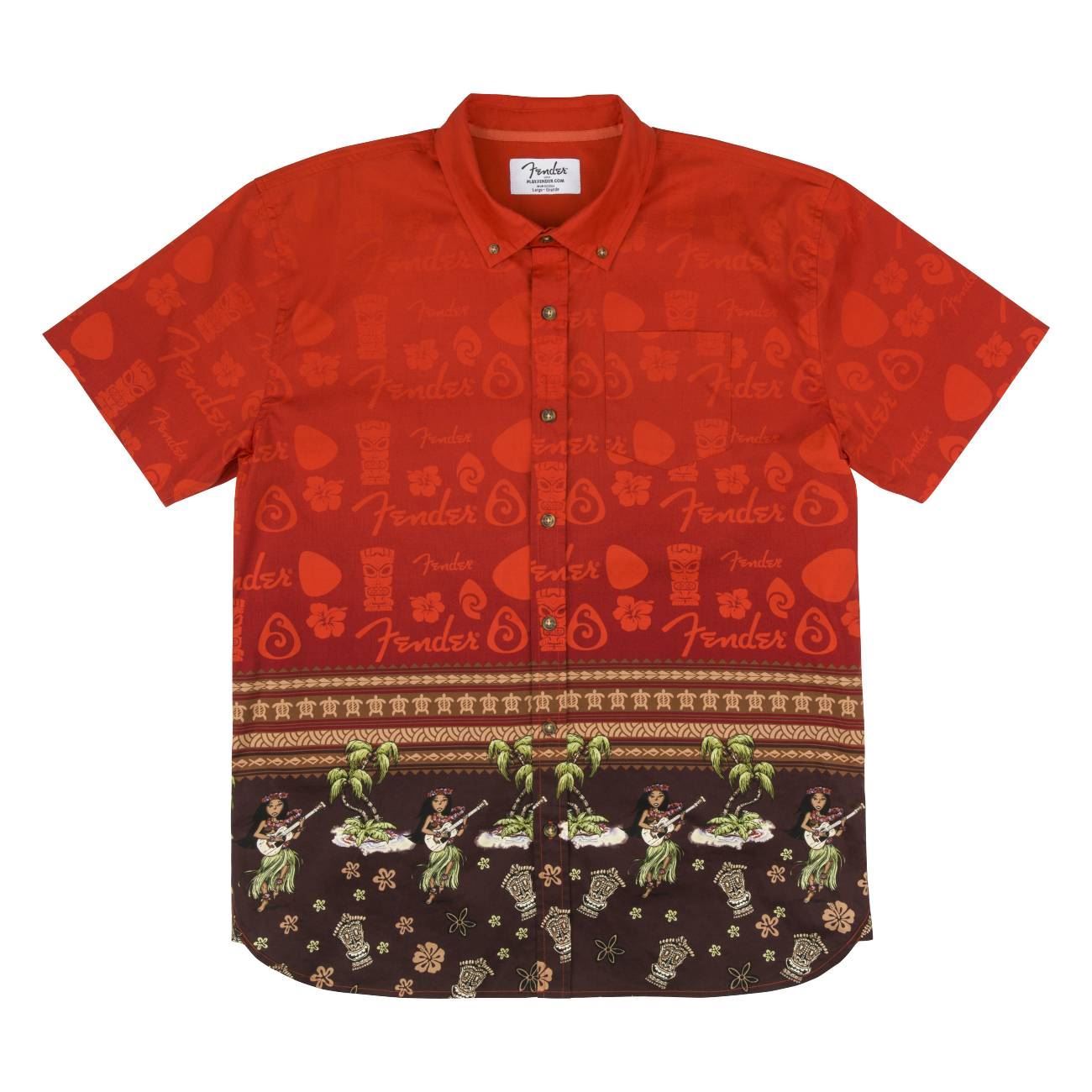 Fender The Hawaiian Multi Button Up Shirt (Large)