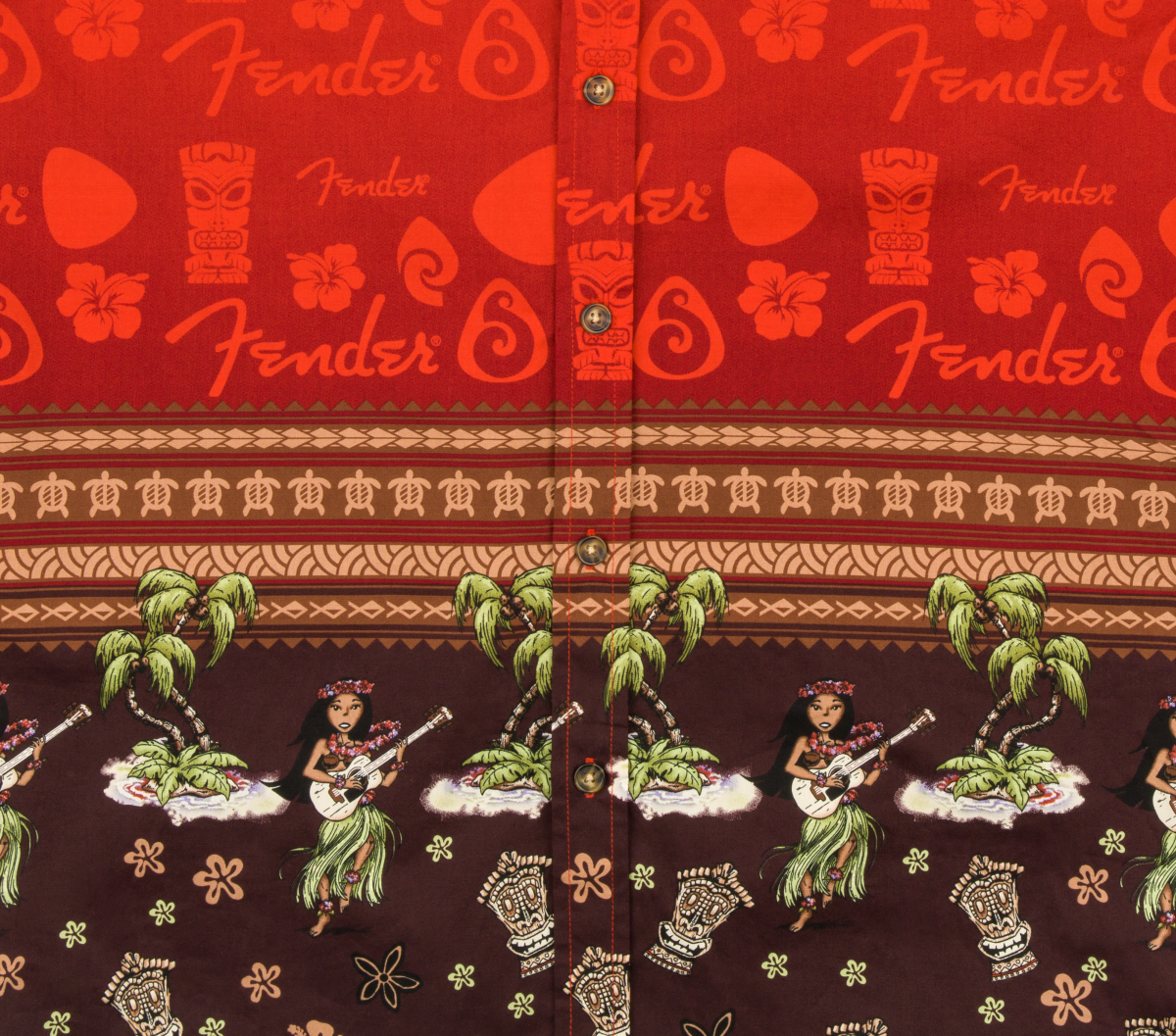 Fender The Hawaiian Multi Button Up Shirt (Large)
