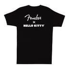 Fender Hello Kitty Sm Front Hit Logo Tee in black, men's size medium, casual graphic T-shirt with Hello Kitty and Fender branding