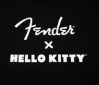 Fender Hello Kitty Sm Front Hit Logo Tee in black, size medium, featuring a playful Hello Kitty graphic on a casual T-shirt.