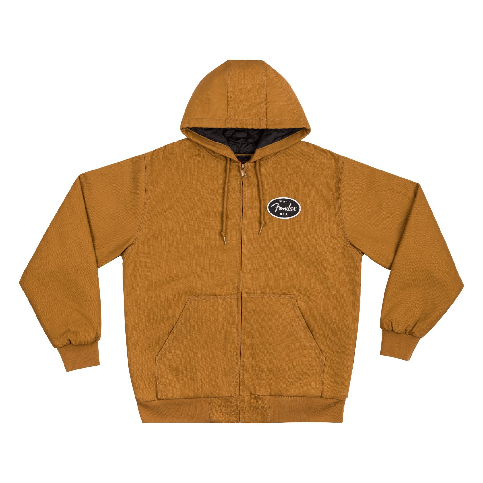Fender Utility Canvas Jacket in saddle color, men's size medium, featuring durable fabric and functional design for outdoor wear.