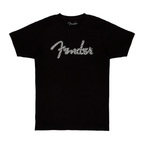Fender Spaghetti Logo Wavy Checker T-Shirt - B&W Checker (L)