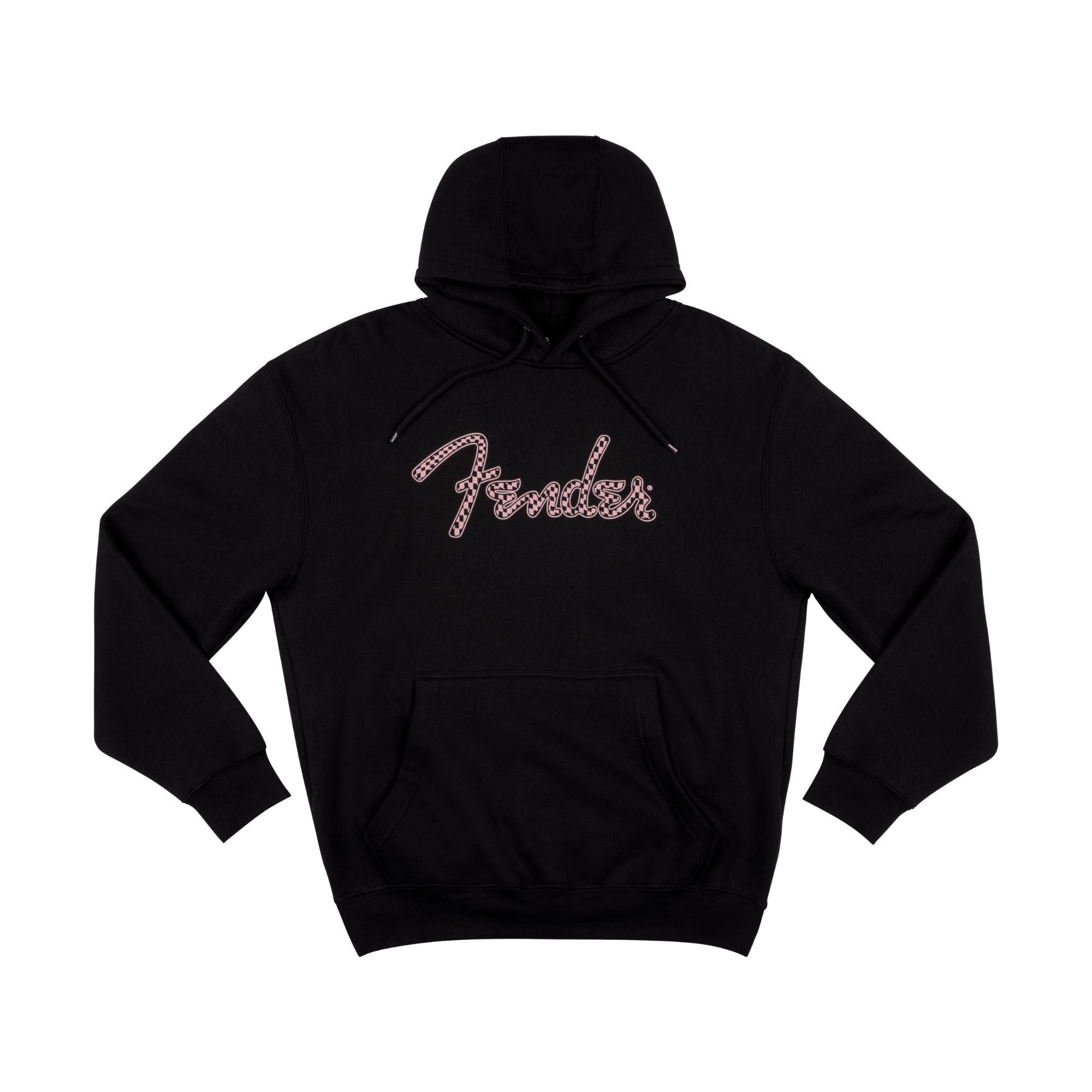 Fender Spaghetti Logo Wavy Checker Hoodie, Pink Checker, L